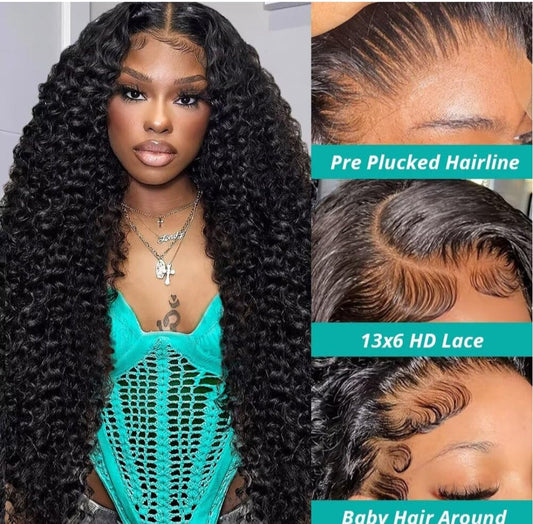 Water curly frontal Wig