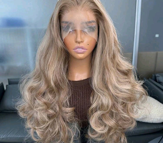 Blonde Highlight Brown Mixed Color Lace Front Wig