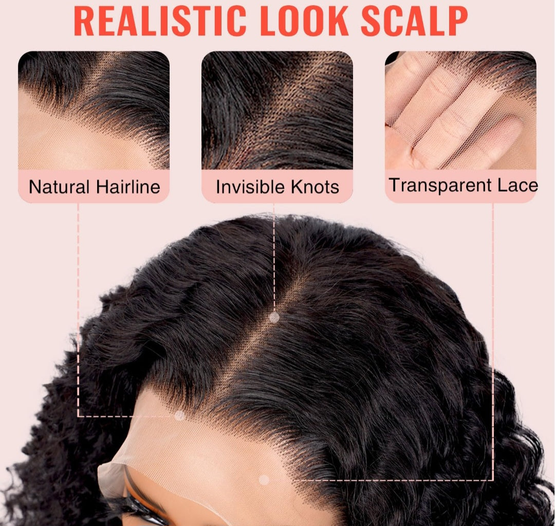 5x5 gluess glueless curly wig human hair